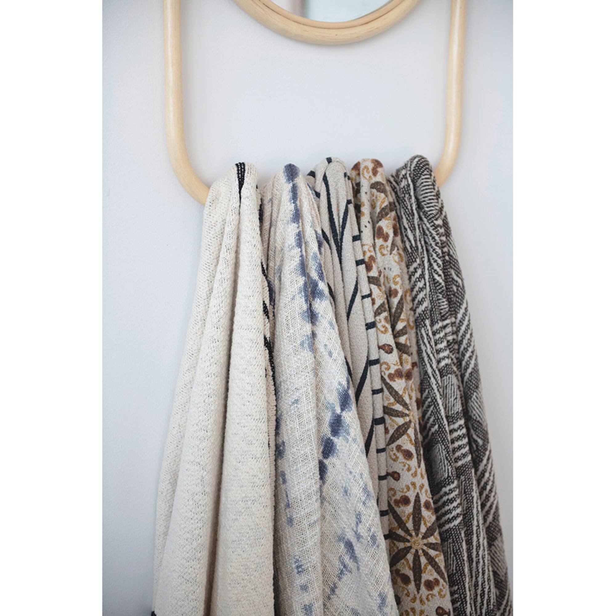 Hello Honey® Black & Cream Cotton Knit Throw Blanket